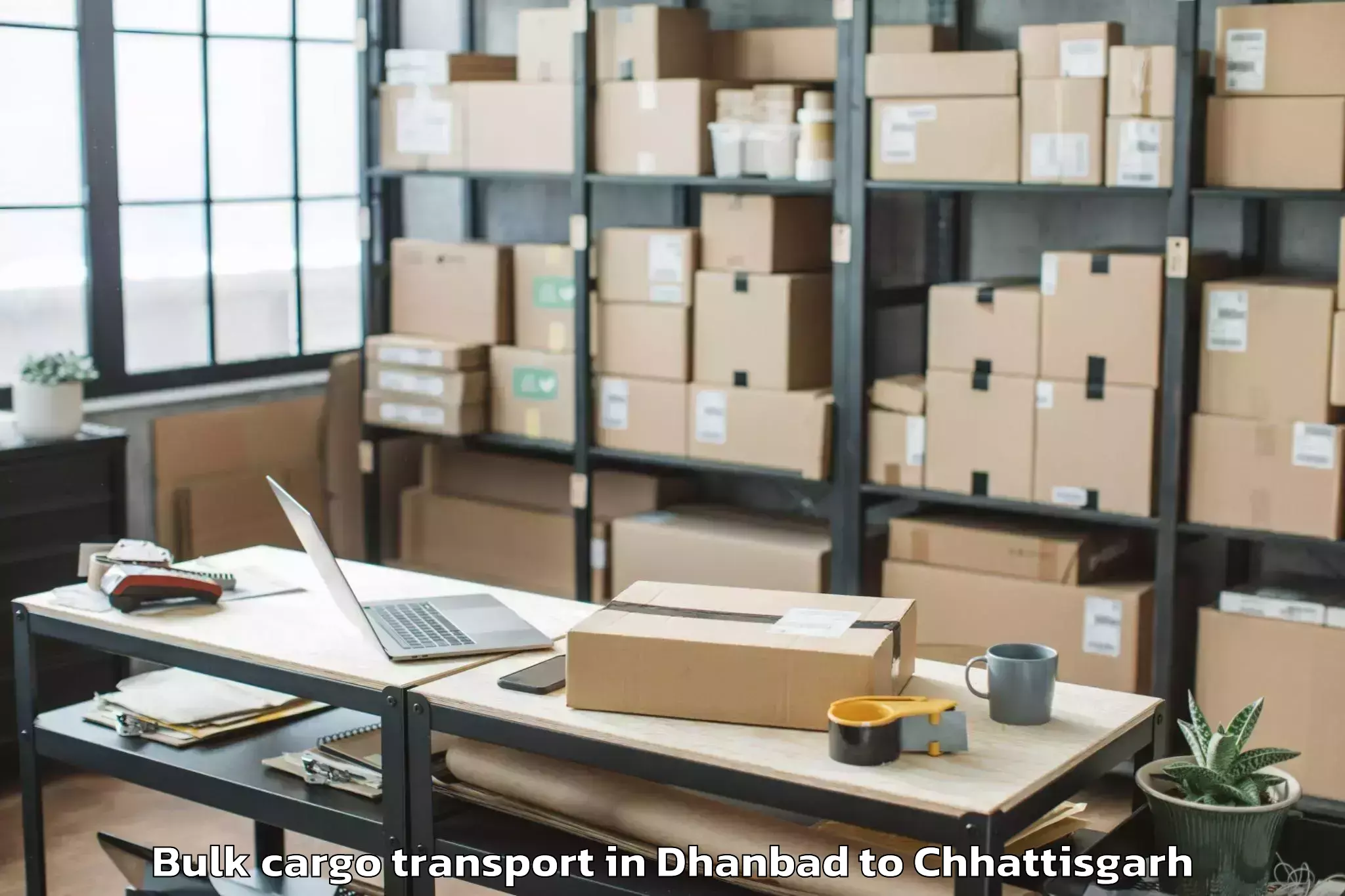 Book Dhanbad to Abhilashi University Raipur Bulk Cargo Transport Online